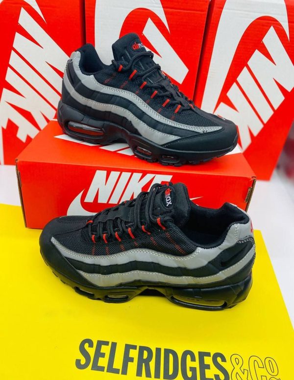 Nike Air Max 95 Black Grey Safety Orange Men's Sneakers