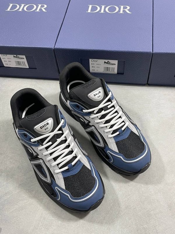 Dior B30 Blue Technical Mesh With Grey Countdown Trainers
