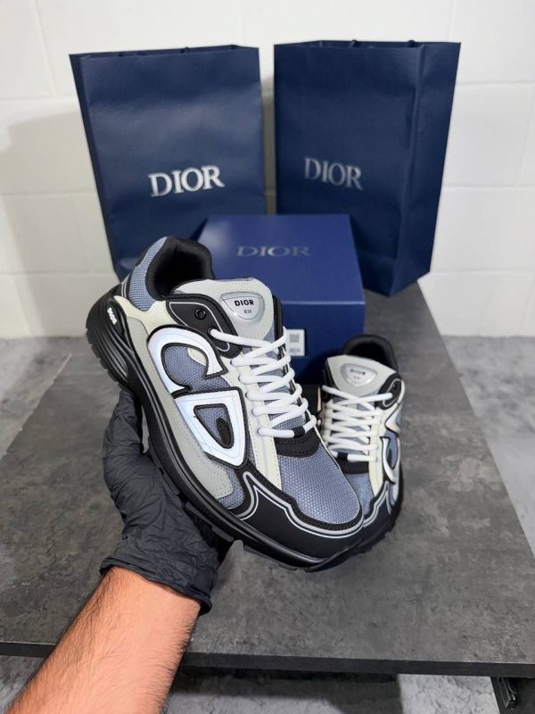 Dior CD B30 Countdown Black Mesh & Navy Blue Trainers For Men's