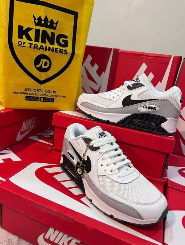 Nike Air Max 90  Black Pure Platinum White Trainers For Men’s