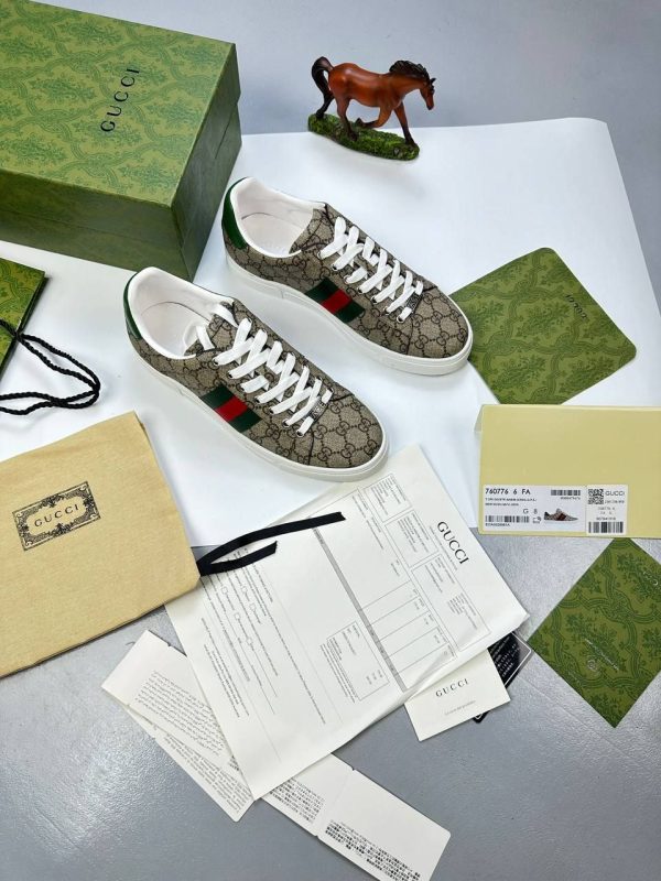 Gucci GG Ace Web Men's Beige Sneakers