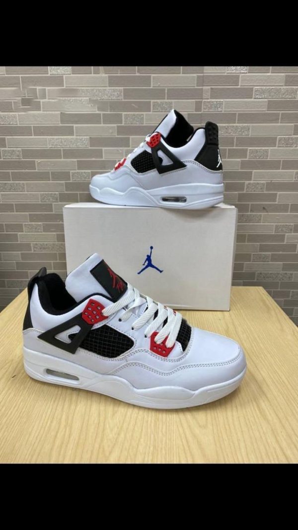 Nike Air Jordan 4 Retro White & Red Trainers