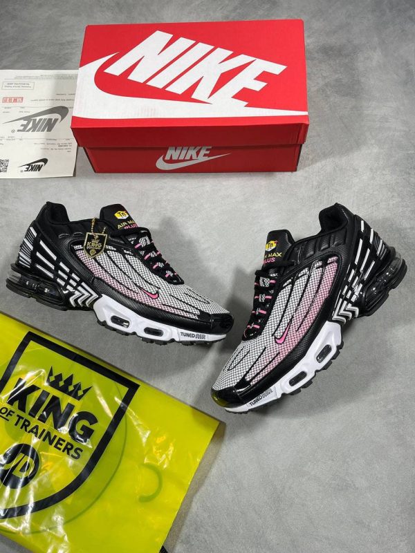 Nike Air Max Plus 3 Black & White Chamois Trainers For Men's