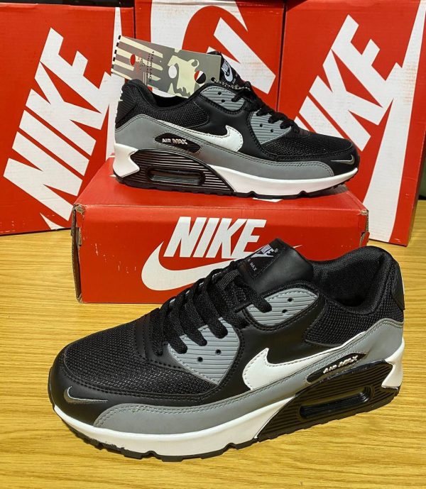 Nike Air Max 90 Black Cool Grey & White Men Trainers