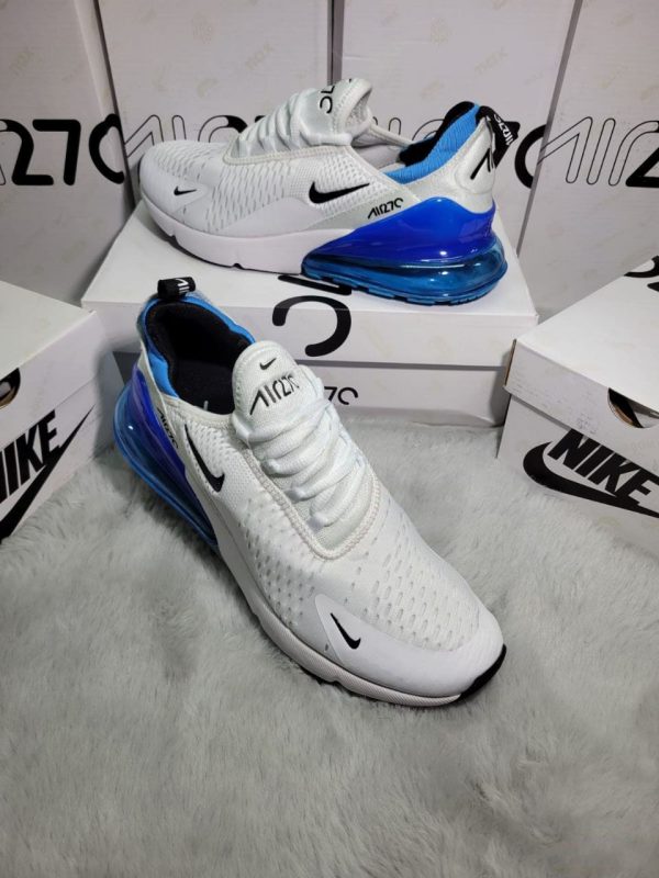 Nike Air Max 270 White & Blue Trainers For Men's