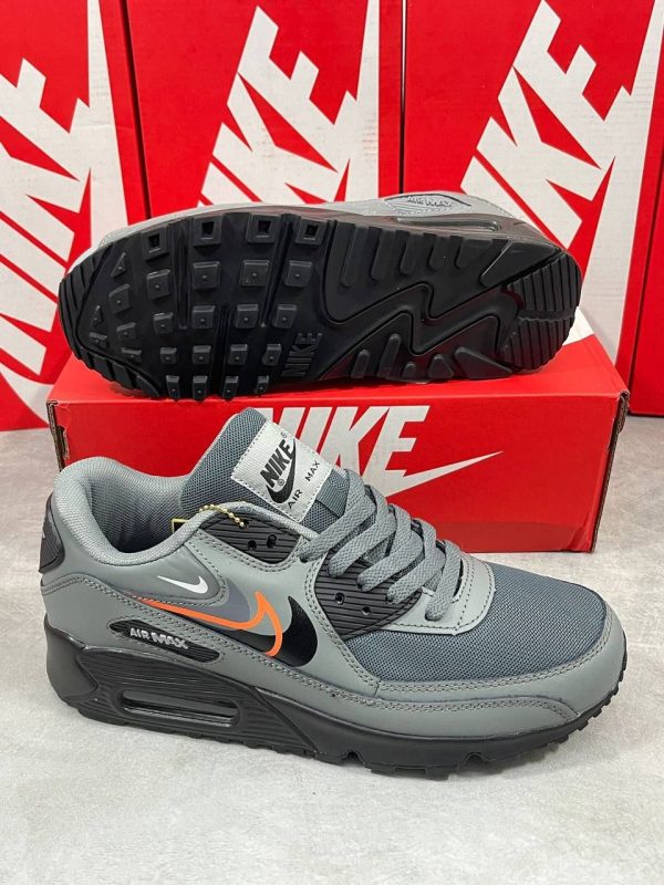 Nike Air Max 90 Smoke Grey Bright Mandarin Medium Ash Black Trainers For Men's