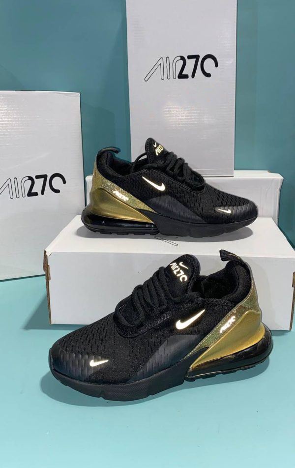 Nike Air Max 270s Black University Gold (GS) Women Sneakers