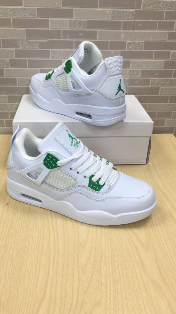 Nike Air Jordan 4s Women's Metallic Green & White Trainers
