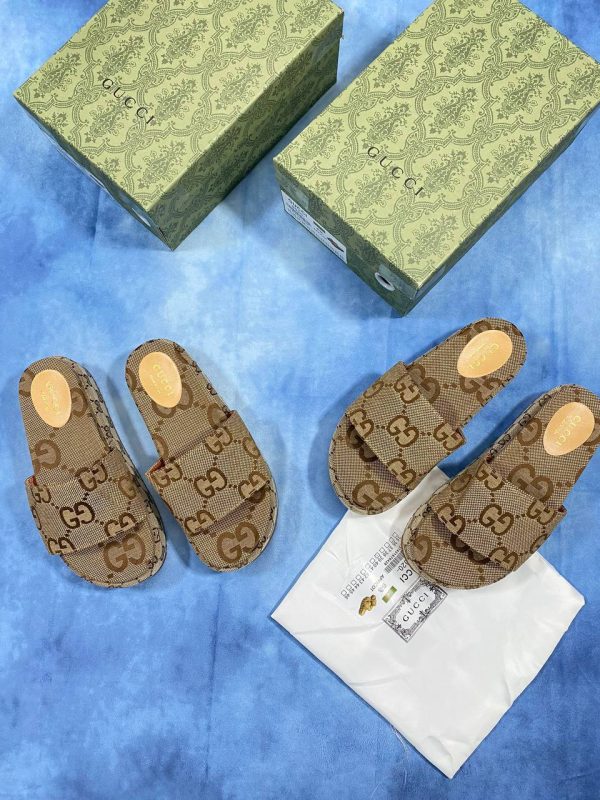 Gucci GG Printed Platform Slides & Sandals Women's DH Gate Comes With Box