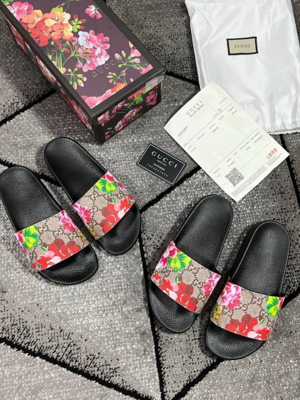 Gucci GG Blooms Floral Sliders Women's Sandals