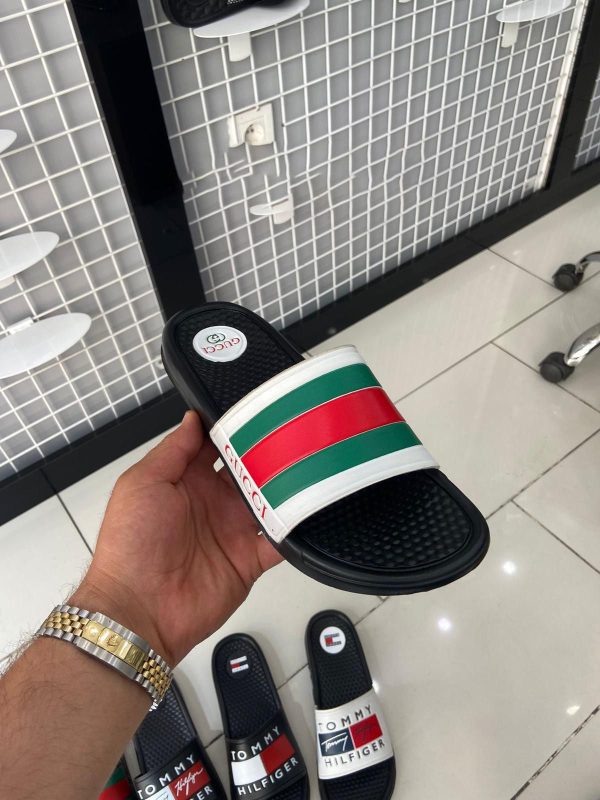 Gucci Web Rubber Slider For Mens in 2 Colors
