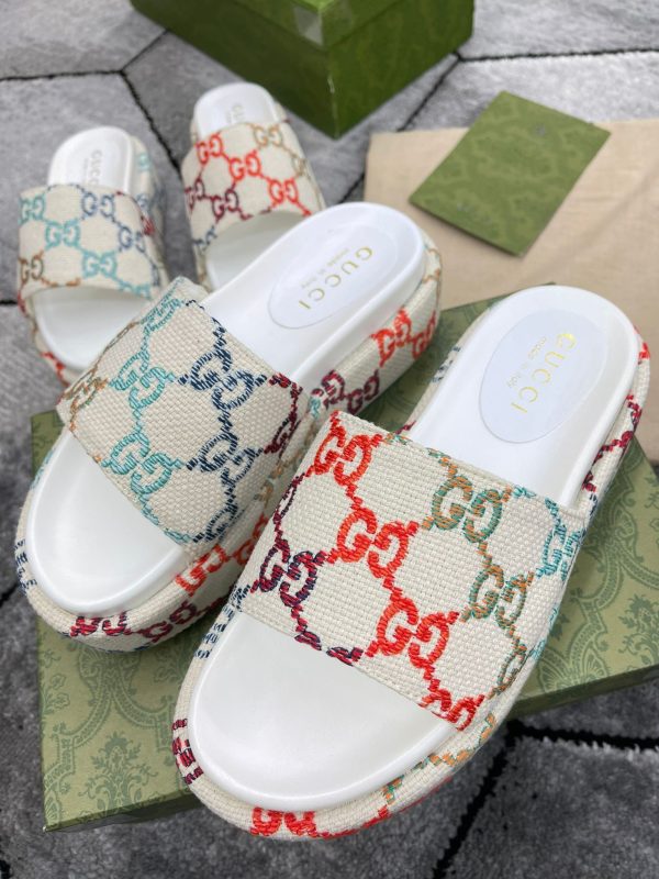 Gucci GG Multicolor Embroidered Women's Sandals