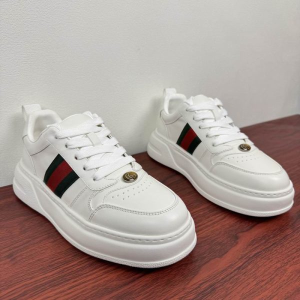 Gucci Chunky B Signature Green & Red Web Stripe Trainers