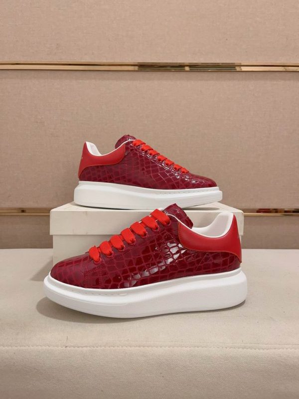 Alexander McQueen Oversized Sneakers Croc-Effect Leather In Different Colors