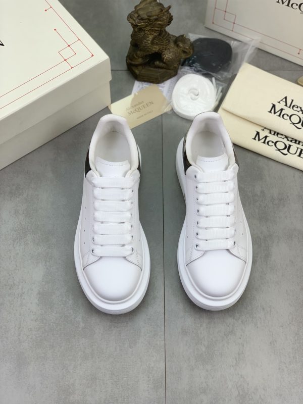 Alexander McQueen Oversized Sneakers In White Leather With Contrasting Heel Counter