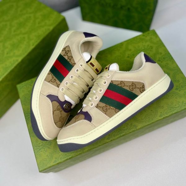 Gucci Signature Web Stripe GG Emblem Lace Up Low Top Sneakers In Multiple Colors