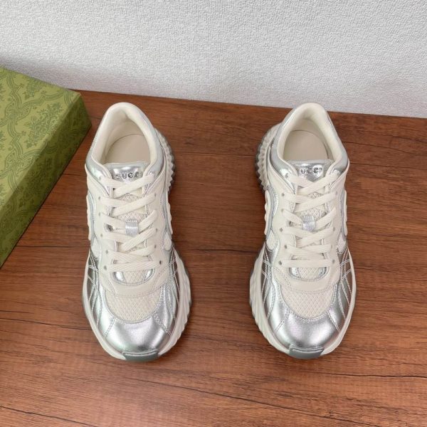 Gucci Interlocking G Textured Wave Platform Sneakers