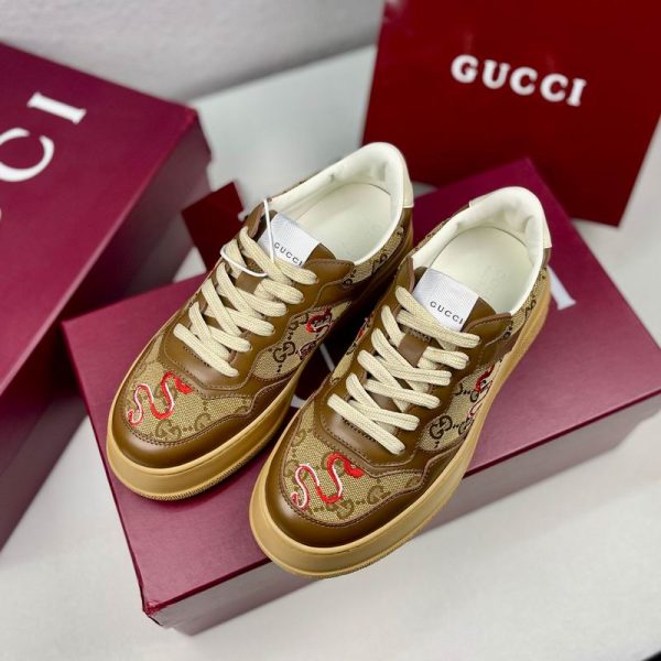 Gucci Women's GG Trainer With Snake Embroidery