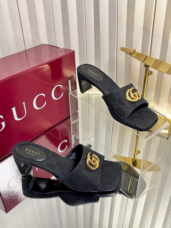 Gucci Women's GG Monogram Slide Sandals With Interlocking G