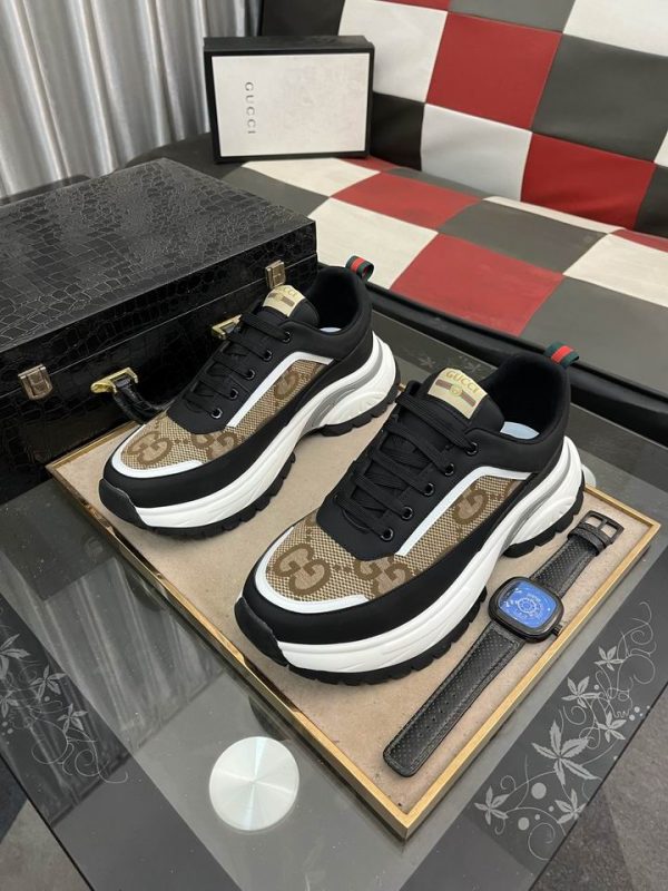 Gucci Sneakers With Iconic GG Monogram Canvas & Chunky Sole In Different Colors