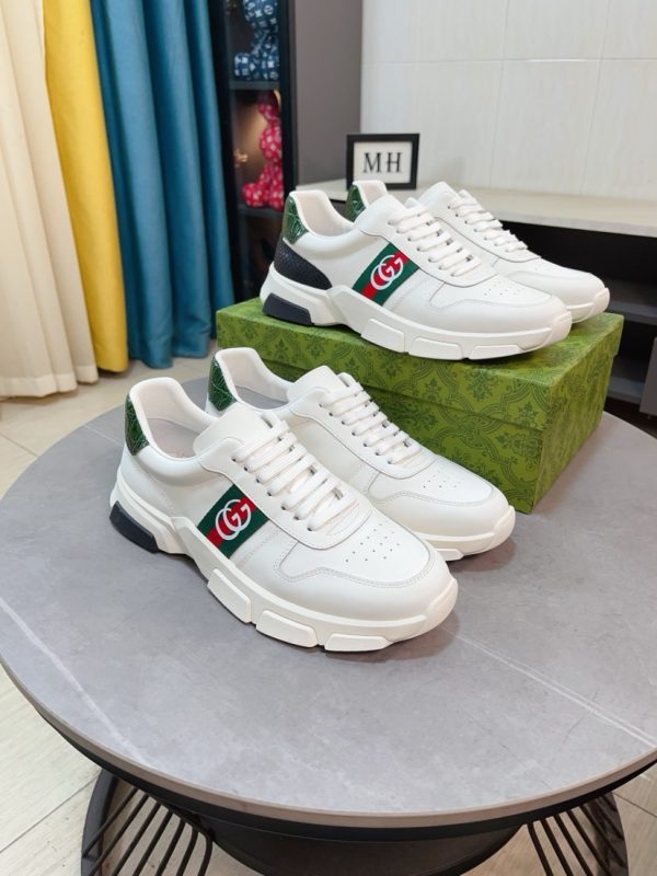 Gucci Chunky Sneakers With Web Stripe In 2 Colors