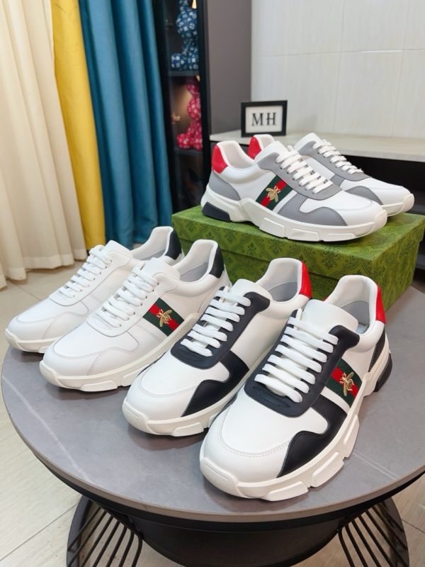 Gucci Web Stripe Bee Embroidered Sneakers In Different Colors