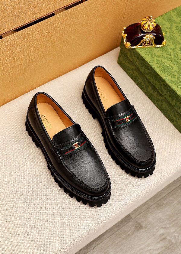 Gucci Chunky Lug Sole Loafers With Interlocking G Hardware