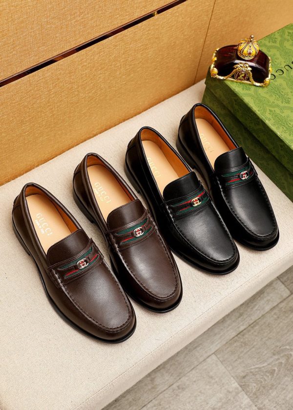 Gucci Luxury Loafers With Iconic Green & Red Web Stripe In 2 Colors