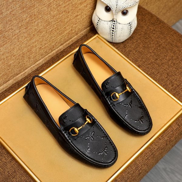 Gucci Horse Bit Loafers With All Over Bee Motif