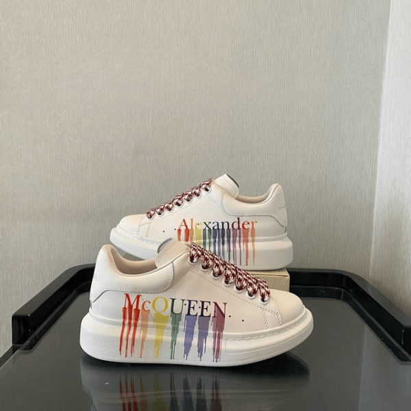 Alexander McQueen Rainbow Graffiti Style Oversized Sneakers