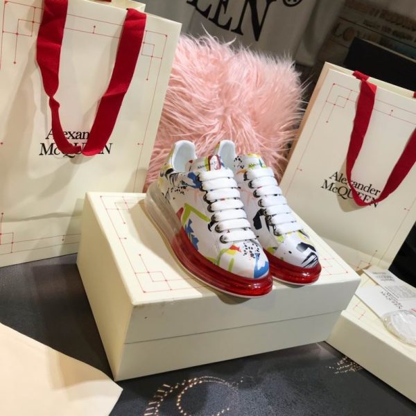 Alexander McQueen Graffiti Printed Women's Oversized Sneaker In Different Colors