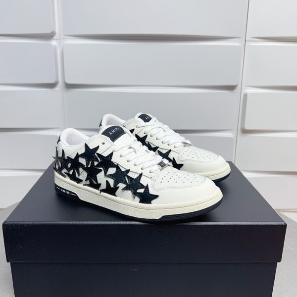 Amiri Stars Low Sneakers In White & Black