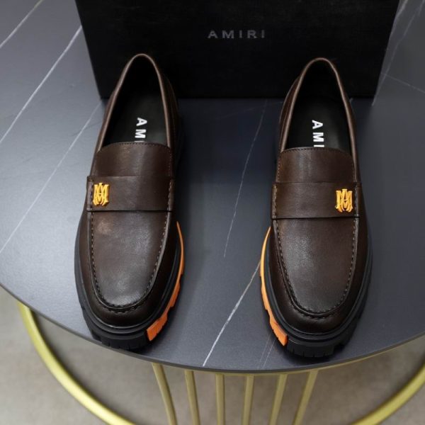Amiri Brown Leather Loafers