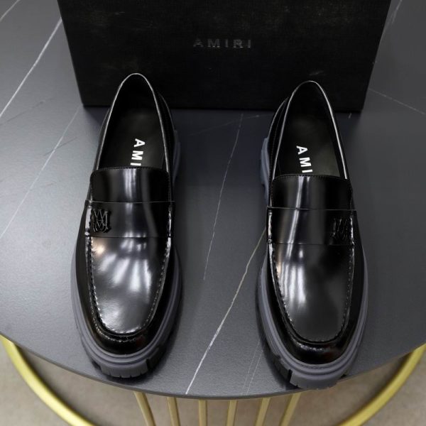 Amiri Black Shiny Leather Loafers