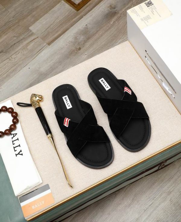 Bally Crossover Strap Sliders In Different Colors