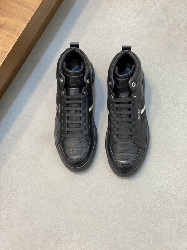Bally Men's High Top Embossed Logo Sneakers With Side Stripe