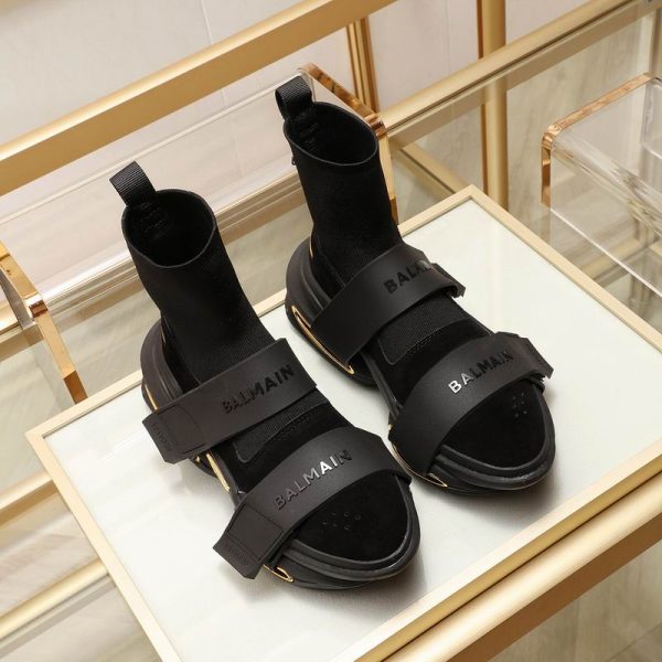 Balmain B Bold Boots With Strap & Thick Sole In 2 Colors