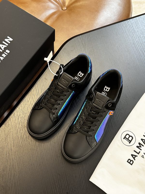 Balmain B Court Low Top Trainers With Iridescent Side Panel