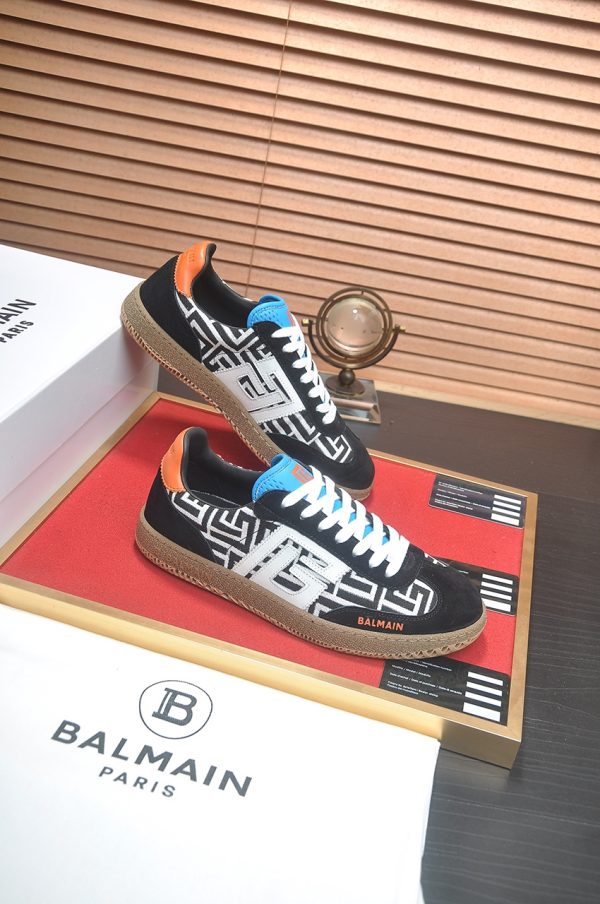 Balmain Multi Suede Swan Sneakers