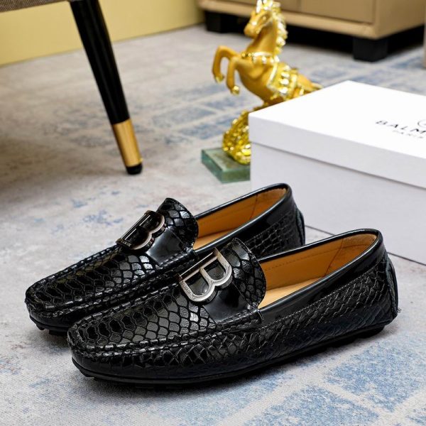 Balmain Faux Crocodile Skin Pattern With Prominent Metal B Logo