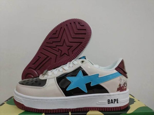 Bape A Bathing Ape Sta Patent Sneakers With Rocket Raccoon In Different Colors