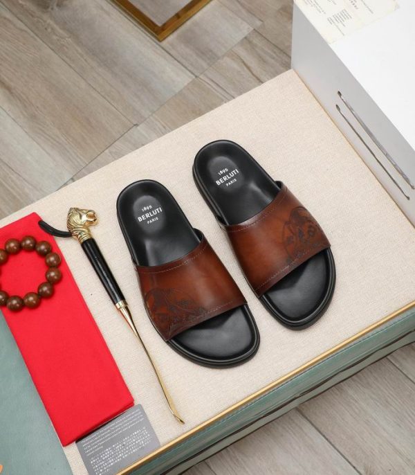 Berluti Sifnos Leather Sandal In 2 Colors