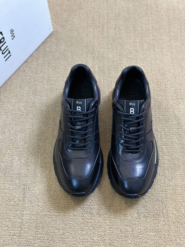 Berluti Black Stellar Venezia Leather Sneakers
