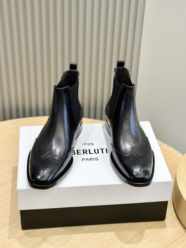 Berluti Caractere Scritto Leather Chelsea Boot In 2 Colors