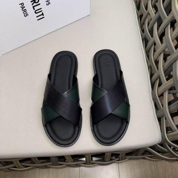 Berluti Sifnos Scritto Leather Sandals In Different Colors