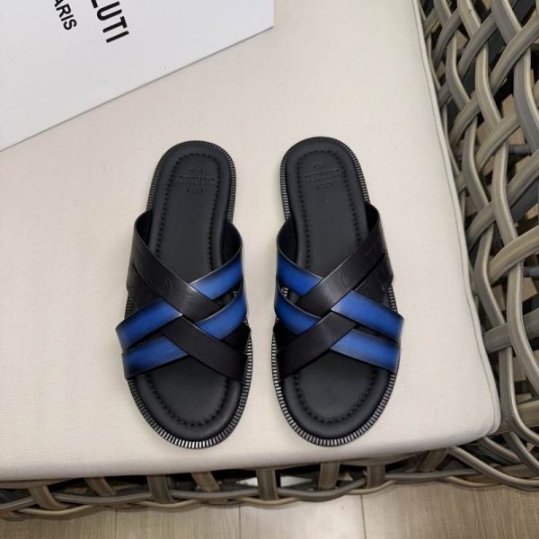 Berluti Scritto Venezia Leather Sandal In Different Colors