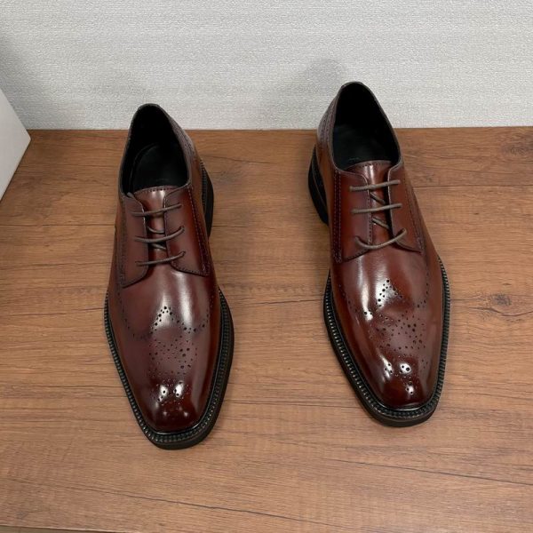 Berluti Brown Fast Track Venezia Leather Derby Dress Shoes