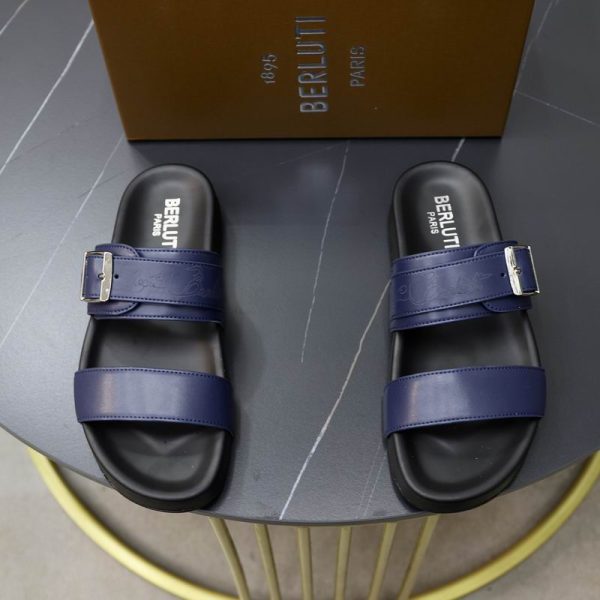 Berluti Sifnos Scritto Venezia Leather Sandals In 2 Colors