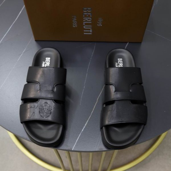 Berluti Icaria Venezia Leather Sandal In 2 Colors