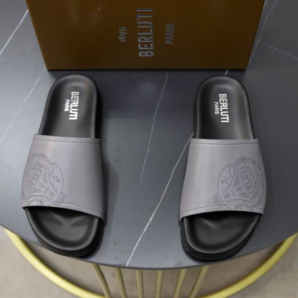 Berluti Shadow Venezia Leather Sandal In Different Colors